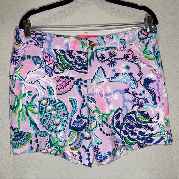 Lilly Pulitzer Jayne Knit Shorts lilac Freesia Mermaid For You Vibrant Resort 6 - Picture 1 of 15